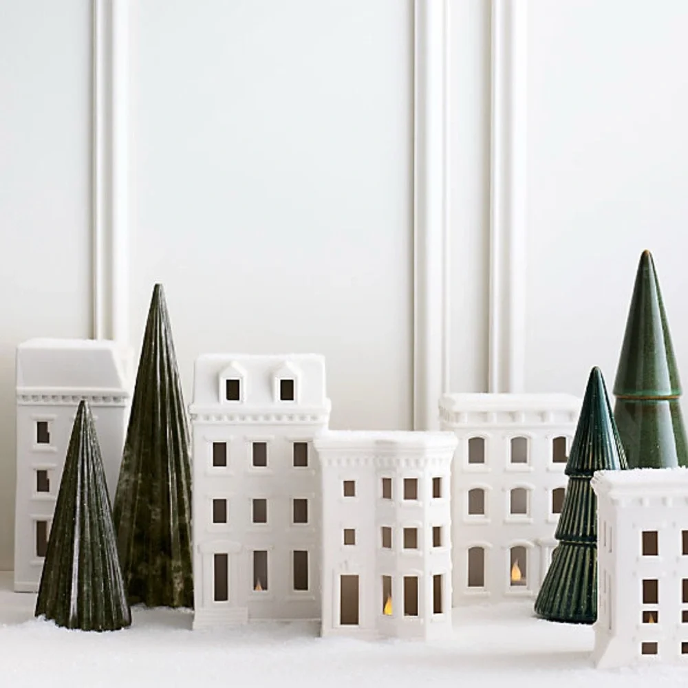 New!🌲🌲🌲Crate&Barrel Fluted Marble Tree in Green 8”